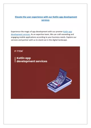 elevate the user experience with our kotlin