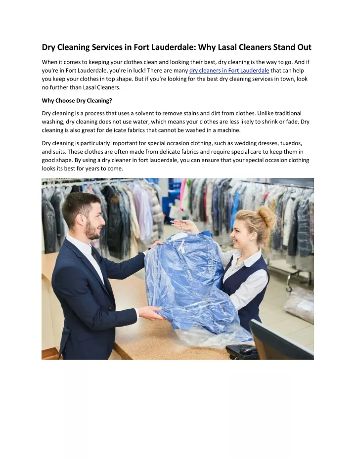 dry cleaning services in fort lauderdale