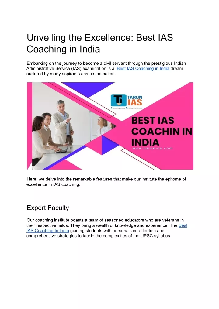 unveiling the excellence best ias coaching