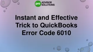 Easy way to fix QuickBooks Error Code 6010