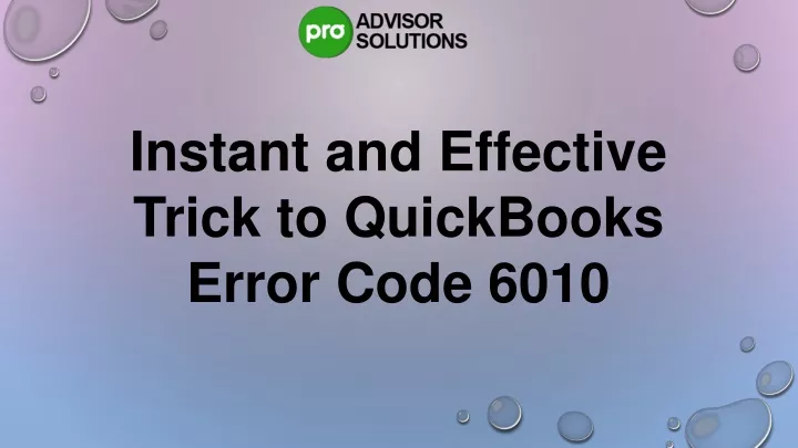 instant and effective trick to quickbooks error