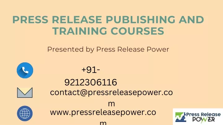 press release publishing and training courses