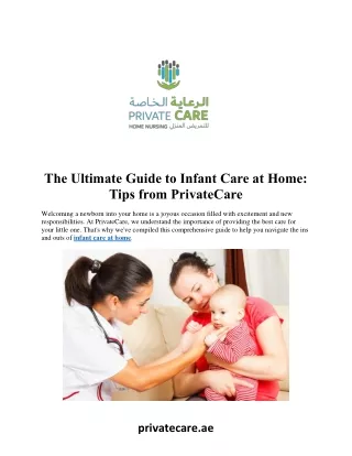 The Ultimate Guide to Infant Care at Home:  Tips from PrivateCare