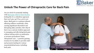 Unlock The Power of Chiropractic Care for Back Pain