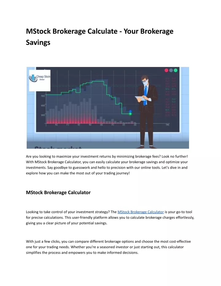 mstock brokerage calculate your brokerage savings