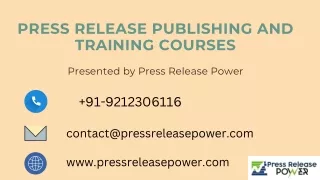 press release publishing and training courses
