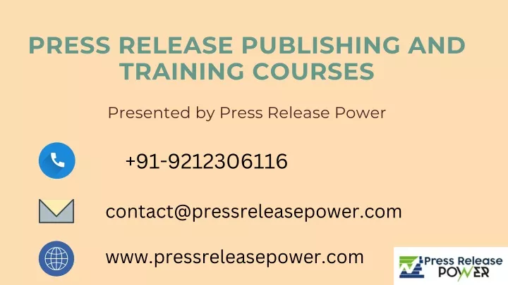 press release publishing and training courses