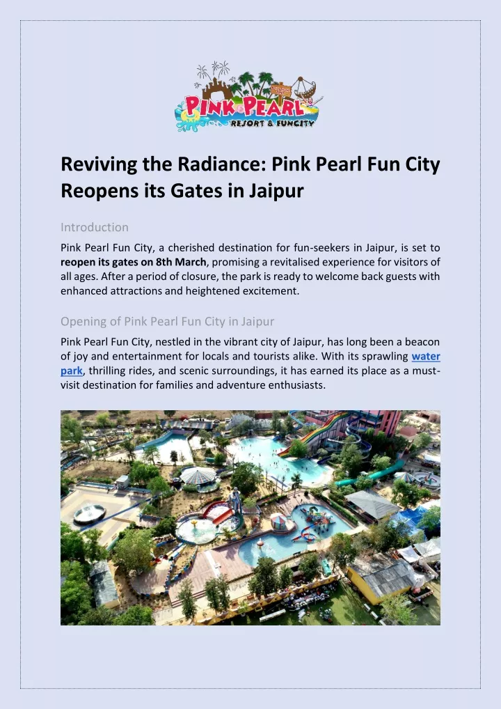 reviving the radiance pink pearl fun city reopens