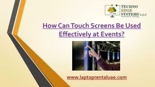 How Can Touch Screens Be Used Effectively at Events?
