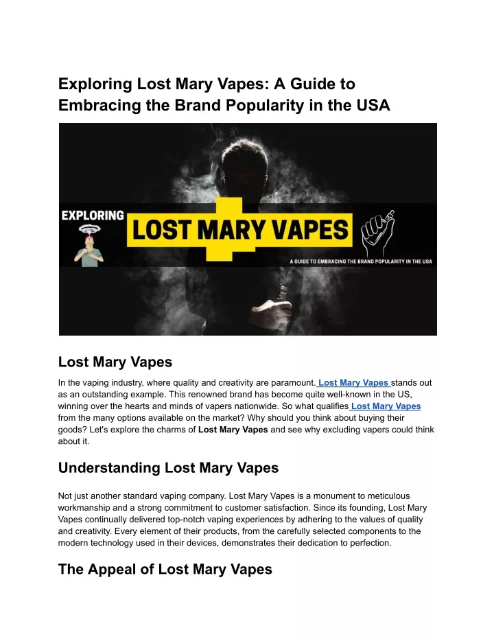 exploring lost mary vapes a guide to embracing