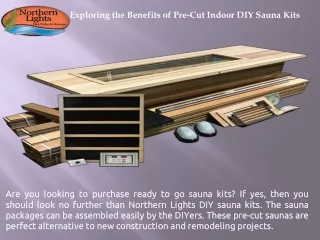 Exploring the Benefits of Pre-Cut Indoor DIY Sauna Kits