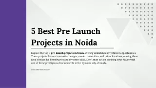 5 Best Pre Launch Projects in Noida