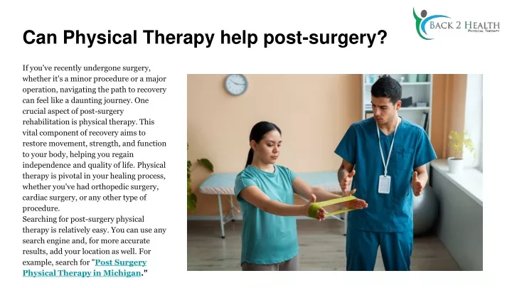 can physical therapy help post surgery