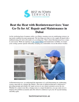 Beat the Heat with Bestintownservices: Your  Go-To for AC Repair and Maintenance