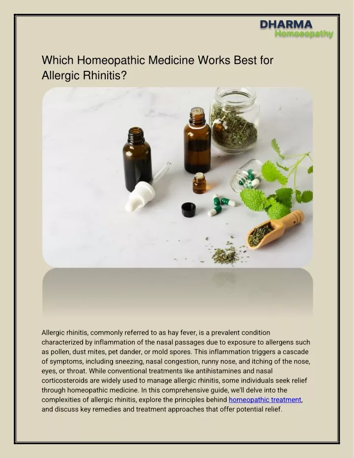 which homeopathic medicine works best