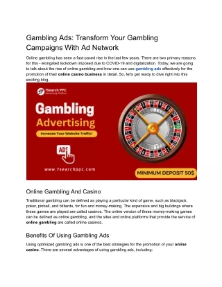 Gambling Ads | Betting Ads | Casino Ads | Gambling Ad Network