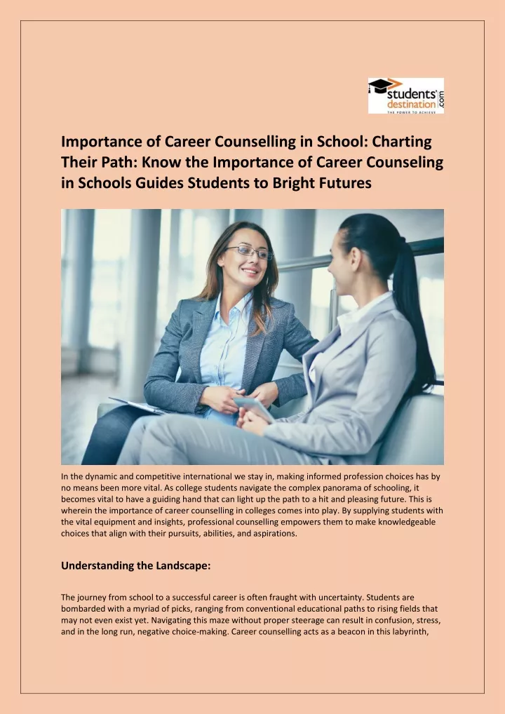 importance of career counselling in school