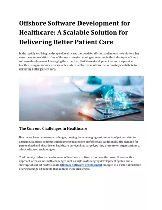 _A Scalable Solution for Delivering Better Patient Care