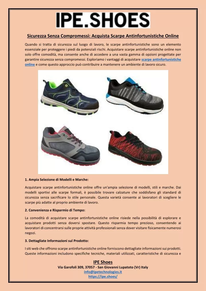 sicurezza senza compromessi acquista scarpe