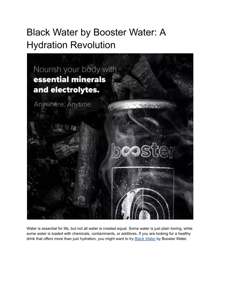black water by booster water a hydration