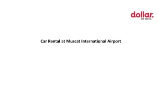 Car Rental at Muscat International Airport