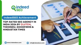 IndeedSEO Achievement - Top-Rated SEO Agency in India 2024 by Clutch, TheHindu, Goodfirms & Hindustan Times