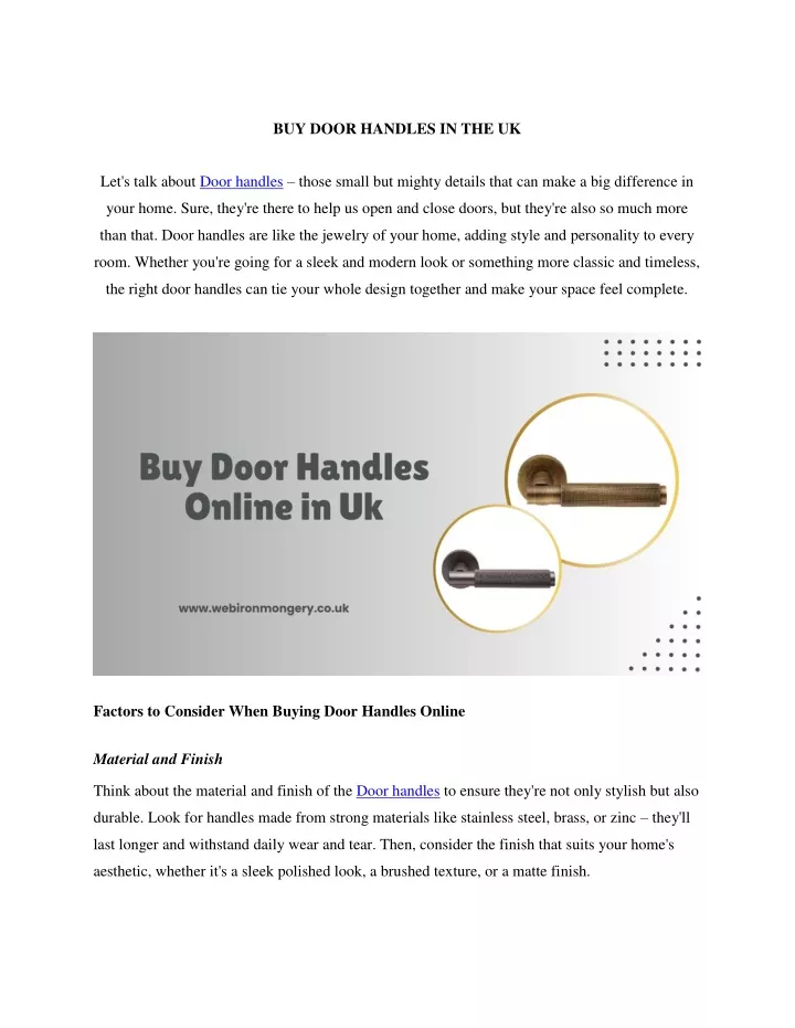 buy door handles in the uk