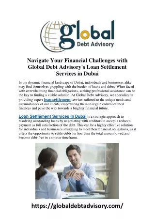 l Navigate Your Financial Challenges with Global Debt Advisory's Loan Settlement