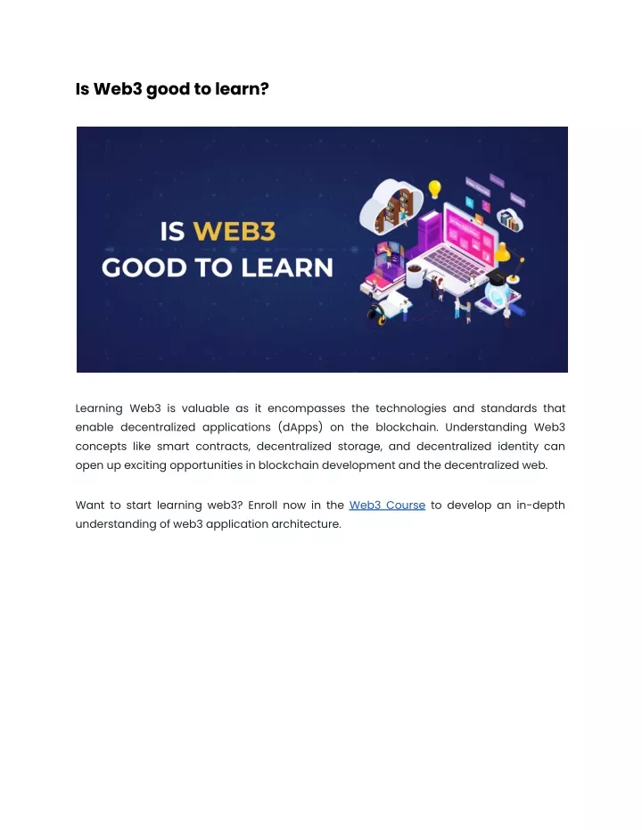 is web3 good to learn
