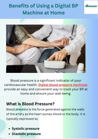 benefits of using a digital bp machine at home