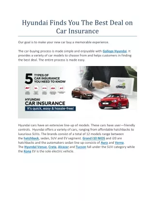 Hyundai Finds You The Best Deal on Car Insurance