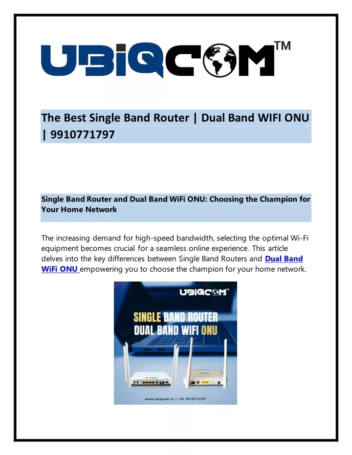 the best single band router dual band wifi