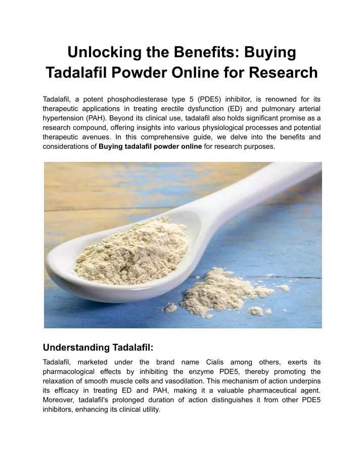 unlocking the benefits buying tadalafil powder