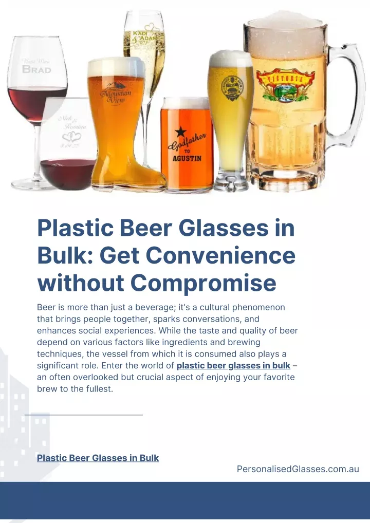 plastic beer glasses in bulk get convenience