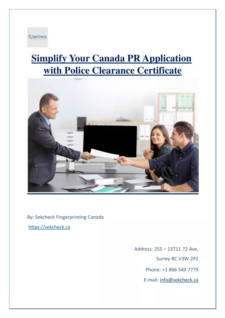 simplify your canada pr application with police