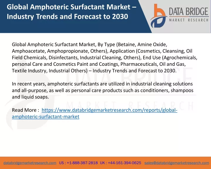 global amphoteric surfactant market industry