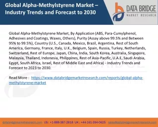 Global Alpha-Methylstyrene Market – Industry Trends and Forecast to 2030