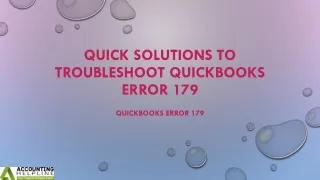 Troubleshooting methods for QuickBooks Error 179