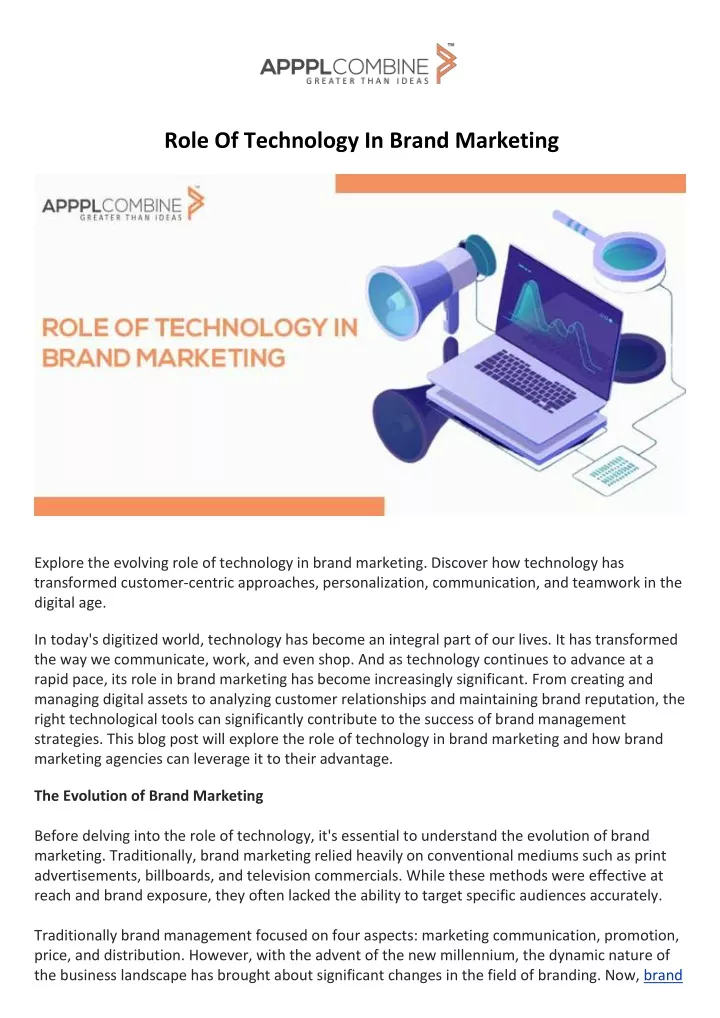 role of technology in brand marketing