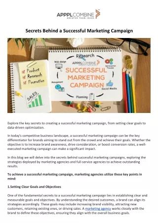 Secrets Behind a Successful Marketing Campaign