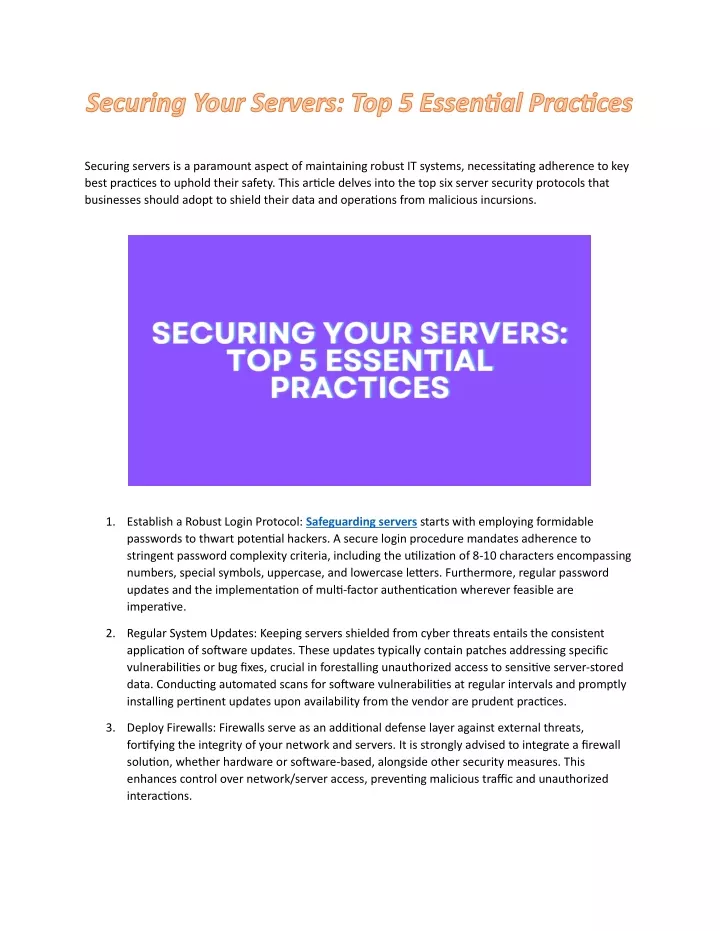 securing your servers top 5 essential practices