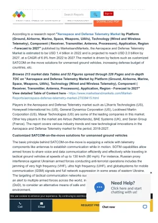 aerospace and defense telemetry industry worth