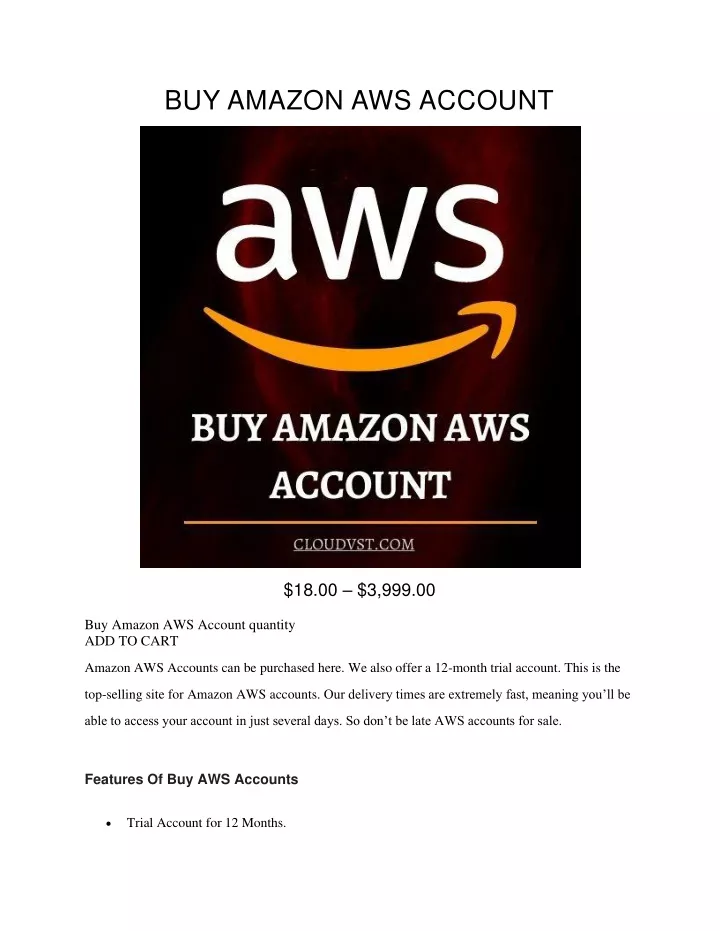 buy amazon aws account