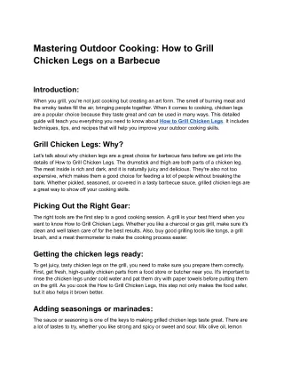 How to Grill Chicken Legs on a Barbecue - Google Docs