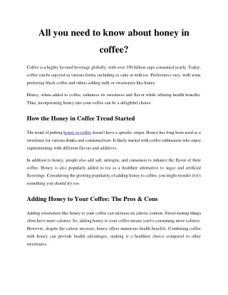 all you need to know about honey in