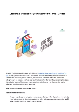creating a website for your business for free