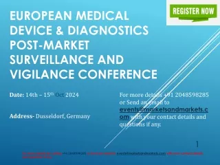 Medical Device & Diagnostics Post-Market Surveillance and Vigilance (Event)
