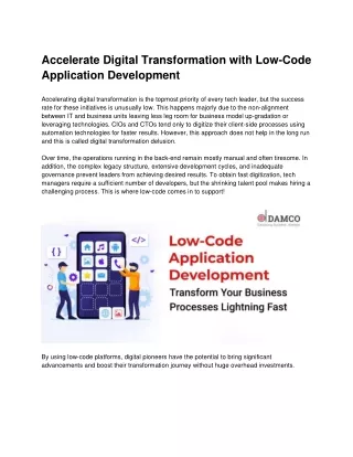 How Low-Code Reinforces Digital Transformation Initiatives