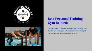 Best Personal Training Gym In Perth | Functional AF
