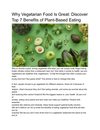 Top 7 Benefits of Eating Vegetarian Foods _ Queen's Tandoor